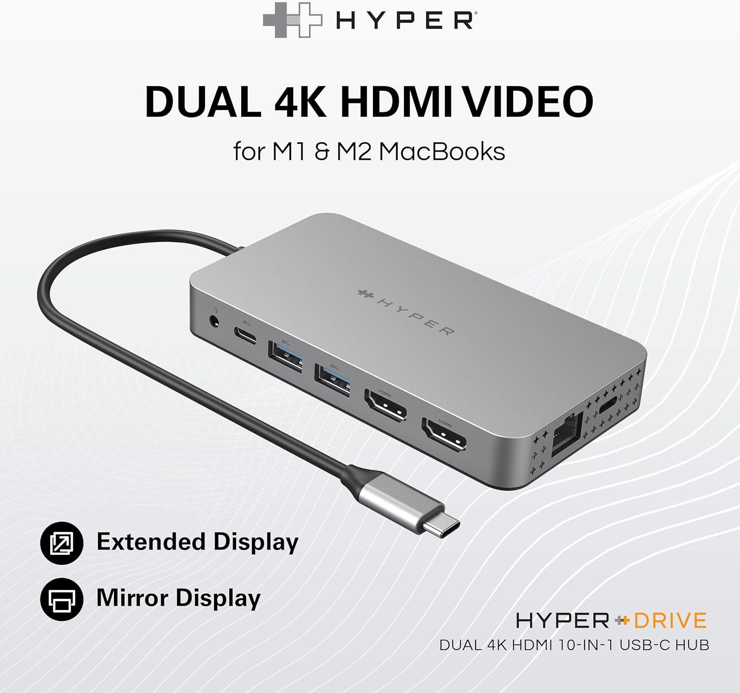 cong-chuyen-ra-2-man-hinh-hyperdrive-10-in-1-01 Cổng Chuyển 2 Màn Hình HyperDrive Dual 4k HDMI 10-IN-1 USB-C - HDM1H