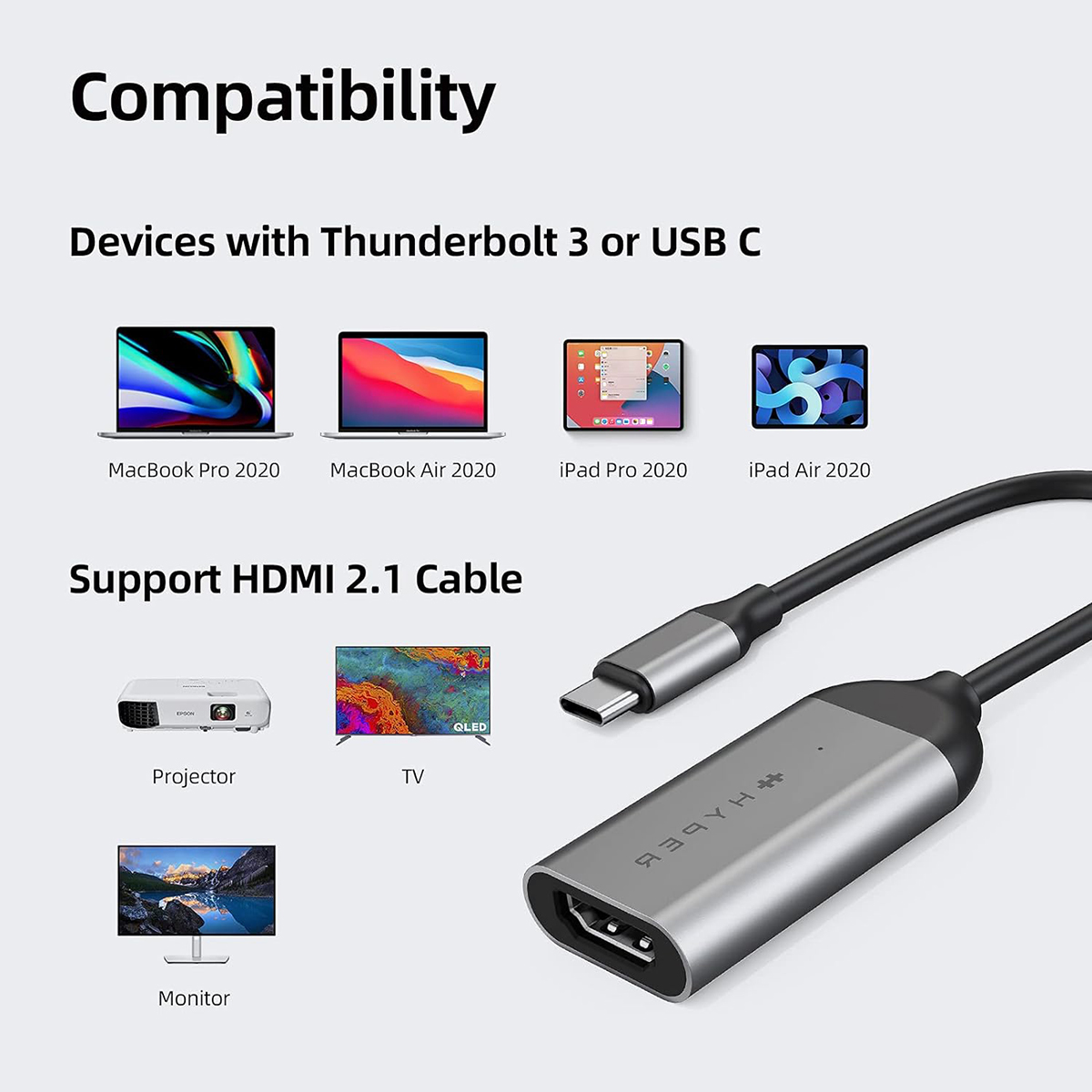Hub HyperDrive USB-C To 8K 60Hz/4K 144Hz - HD-H8K